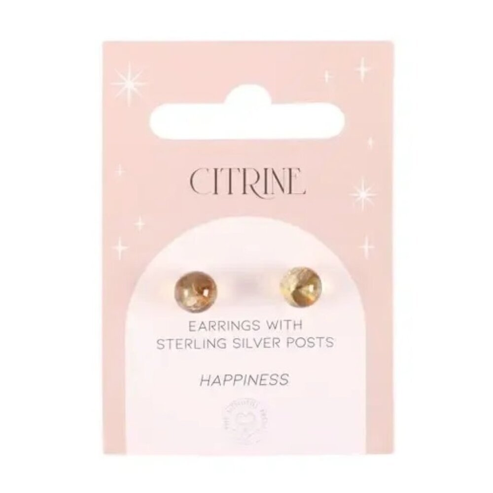 FINAL PAIRS!!! ($6) Semi Precious Crystal Earrings - Citrine